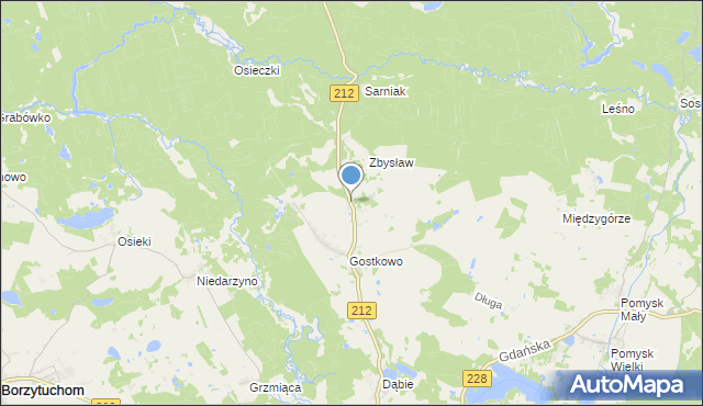 mapa Gostkowo Trzecie, Gostkowo Trzecie na mapie Targeo